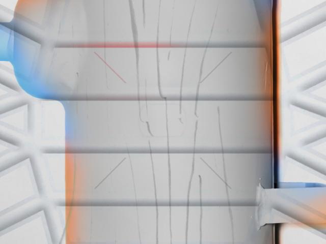 Colorful abstract art on a metal tubing background